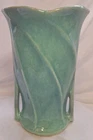 McCoy Pottery Swirl Vase 2 Handle Blue Green 8" Tall 1930's