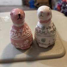Ceramic Bunny Salt and Pepper Shakers Set By Transpac