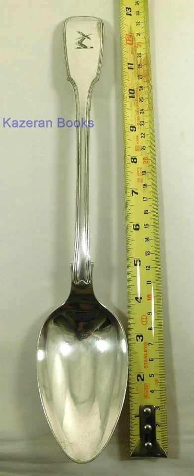 Antique Victorian Fiddle Thread EPNS Silver Plate Basting Stuffing Spoon 33cm - Image 2 of 4