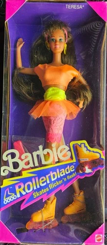 Rollerblade Teresa Brunette 1990 Vintage Mattel Barbie Friend #2216