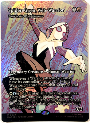 spider gwen mtg card Exclusive: 5 New Cards from Spider-Man's Upcoming Magic: The Gathering Crossover Spider attacks Card Kingdom