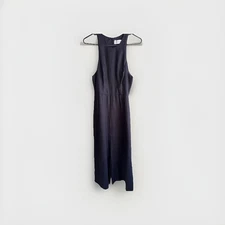 Zimmermann Sz 0 Black Linen Midi Dress Euc