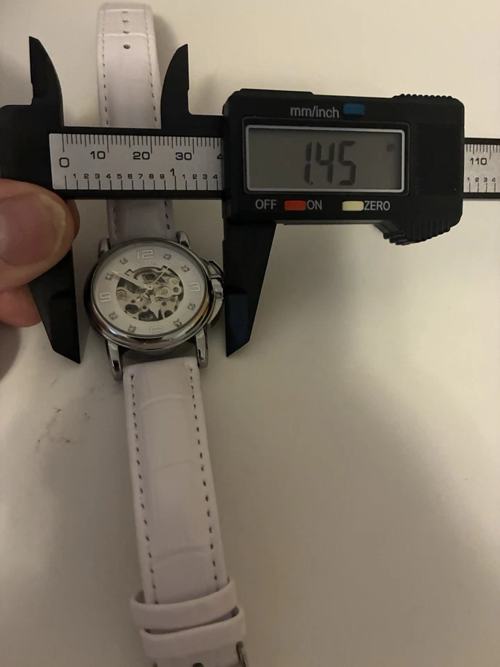 Reloj Mujer Esqueleto Mecánico Ganador Nueva Correa Cuero Foto 2 de 4