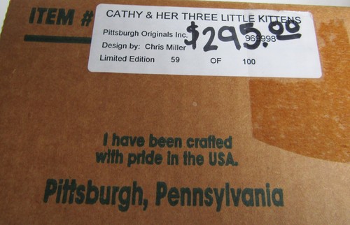 Pittsburg Originals CATHY & Her 3 LITTLE KITTENS, 2001, Chris Miller, MIB LE 100 - Picture 10 of 11
