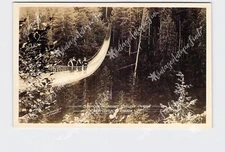 RPPC Real Photo Postcard Canada British Columbia Vancouver Capilano Canyon Suspe