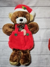 Vintage Santa's Best DOUBLE POCKET Bear Christmas Stocking - Rennoc 1980s