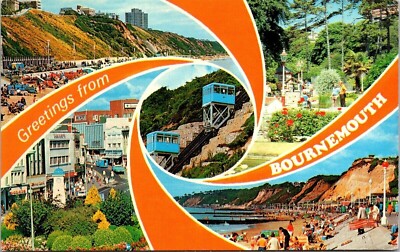 Greetings Bournemouth Multiview Pleasure Gardens Sands Promenade West Postcard