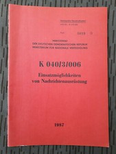 NVA DV K 040/3/006 EINSATZM&Ouml;GLICHKEITEN DER NACHRICHTENTECHNIK,FUNKGER&Auml;TE /S&Auml;TZE