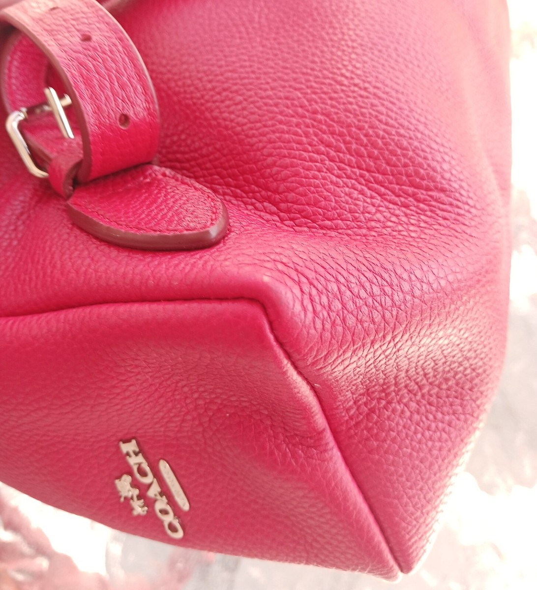 Coach 37582 Red Leather Turnlock Backpack | eBay
