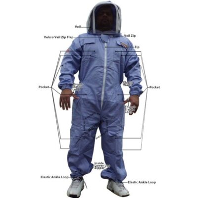 Purple Beekeeper Full Bee Suit XL | Removable Veil, Zippered Design