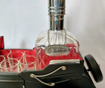 Tilso Japan Rolls Royce Phantom II Music Box Decanter with 6