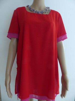 Bluse Gr.42 rot/lila Fa.Calin