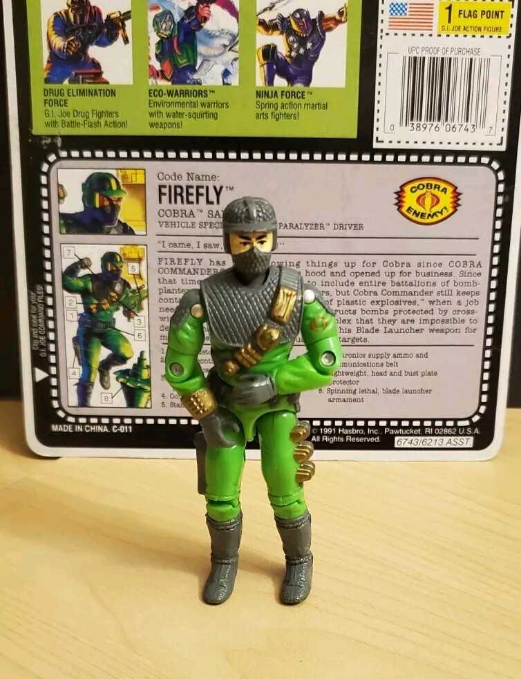 1992 G.I. Joe ARAH  Cobra Firefly  Figure Only W/ Cardback