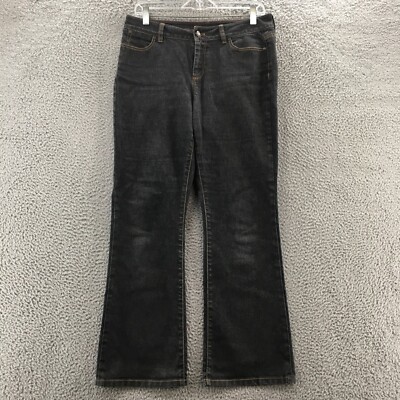 Talbots Curvy Bootcut Jeans Womens 10P/30 (actual 32x29) Black Cotton Blend  Zip