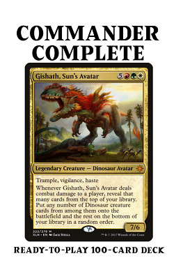 Gishath, Sun's Avatar DINOSAUR TRIBAL  Magic MTG Custom Commander Deck