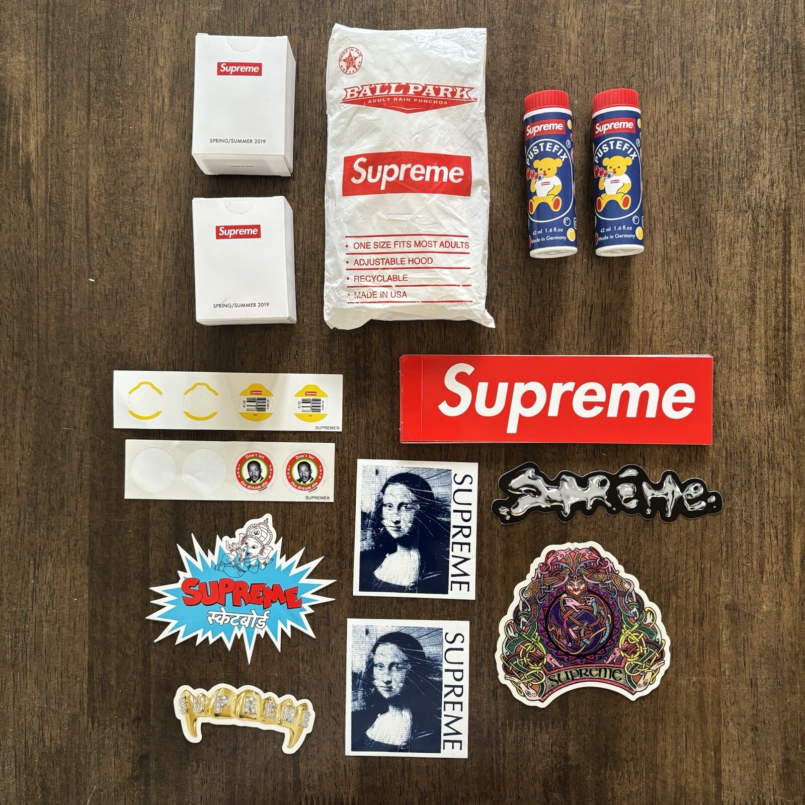 Supreme Accessories Bundle Set Poncho Shower Cap Bubbles Stickers Lot