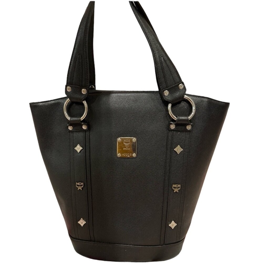 MCM Munchen Black Saffiano Leather Shoulder Bag | eBay
