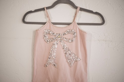 Girls Tutu Du Monde pink beaded bow tank top - size 8/9 - Picture 2 of 4