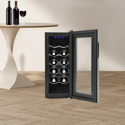 Freestanding 12-bottle Wine Fridge Black Wine Cooler Refrigerator Wine Fridge