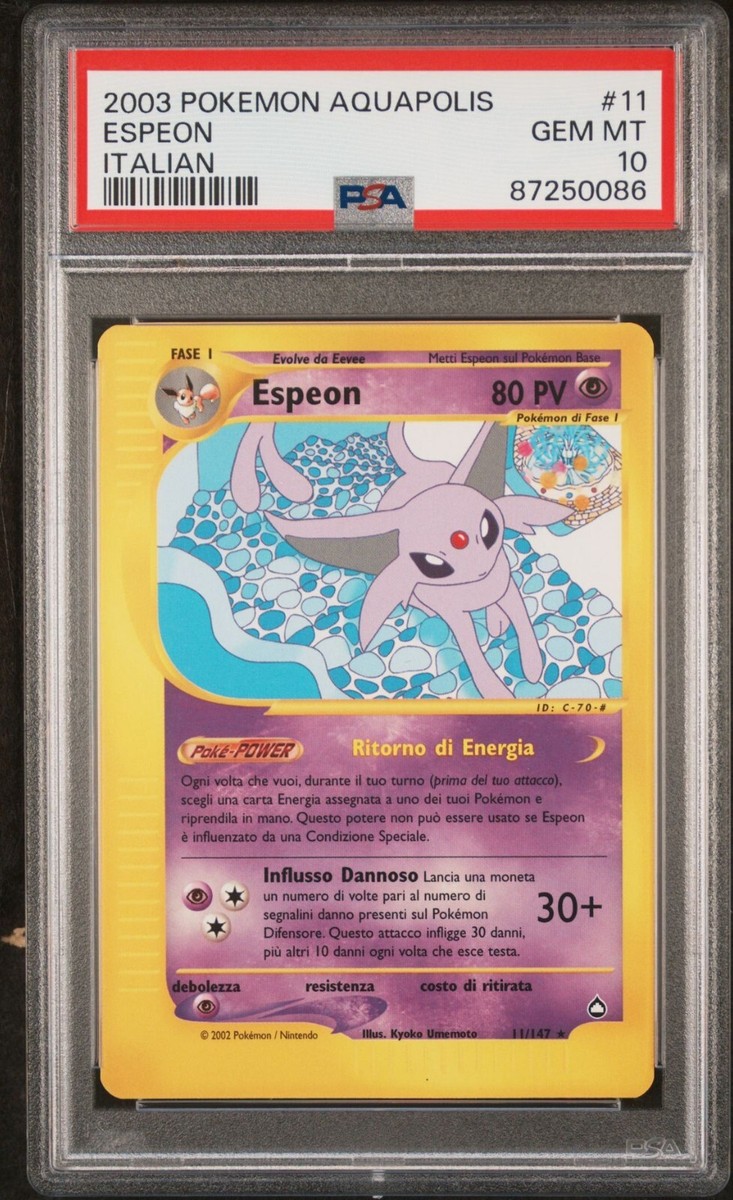 PSA 10 Espeon Non-Holo Aquapolis #11/147 Pokémon Italian | eBay