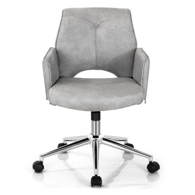 Costway Adjustable Hollow Mid Back Leisure Office Chair Task Chair w/Armrest