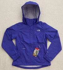 North Face Women Dryvent Resolve Plus Waterproof Windbreaker Hoodie - Purple - S