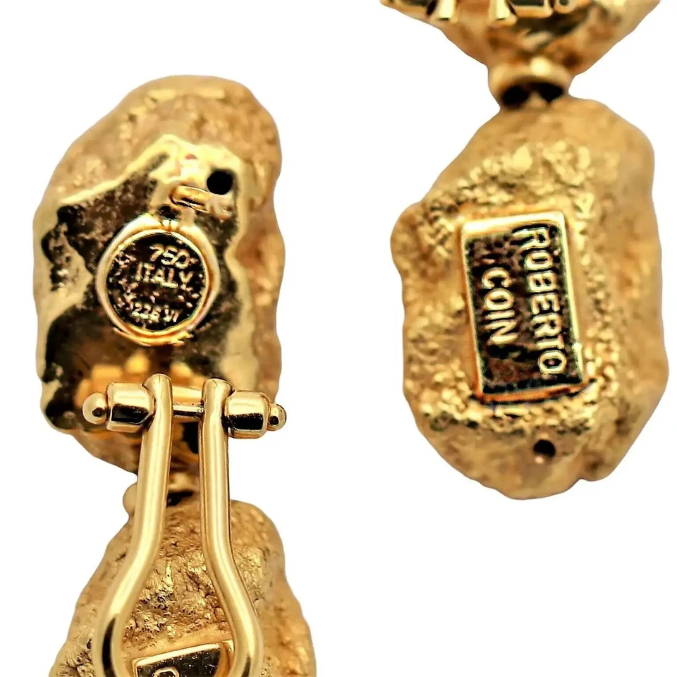 Moneda Roberto 18 quilates oro grueso pepita_oreja Foto 2 de 4