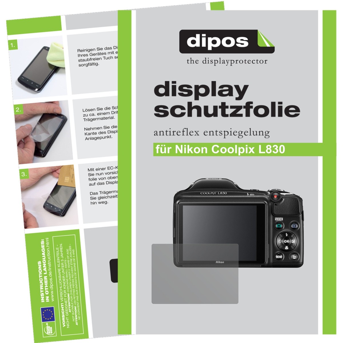 Displayschutzfolie Für Nikon Coolpix L830 – 6x Kratzfester Schutz | Blasenfrei | Made In Germany