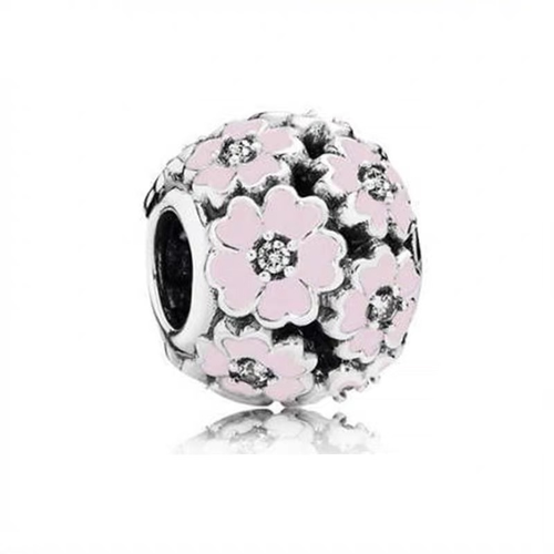 Sparkling Pink Flowers Series Cherry Blossom Daisy Charm Beads Fit Original 925 - Picture 15 of 39