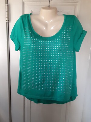 Absolutely Famous Woman's Embellished High-Low Top Size Large