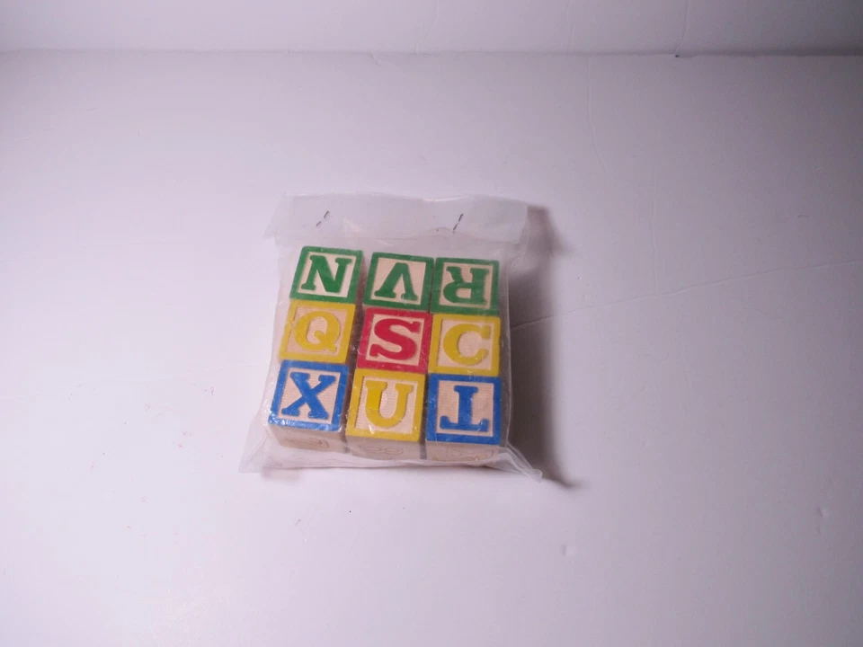 Traditional Wooden Letter Picture Baby Blocks Craft Supplies 9  PC - Image 4 of 4