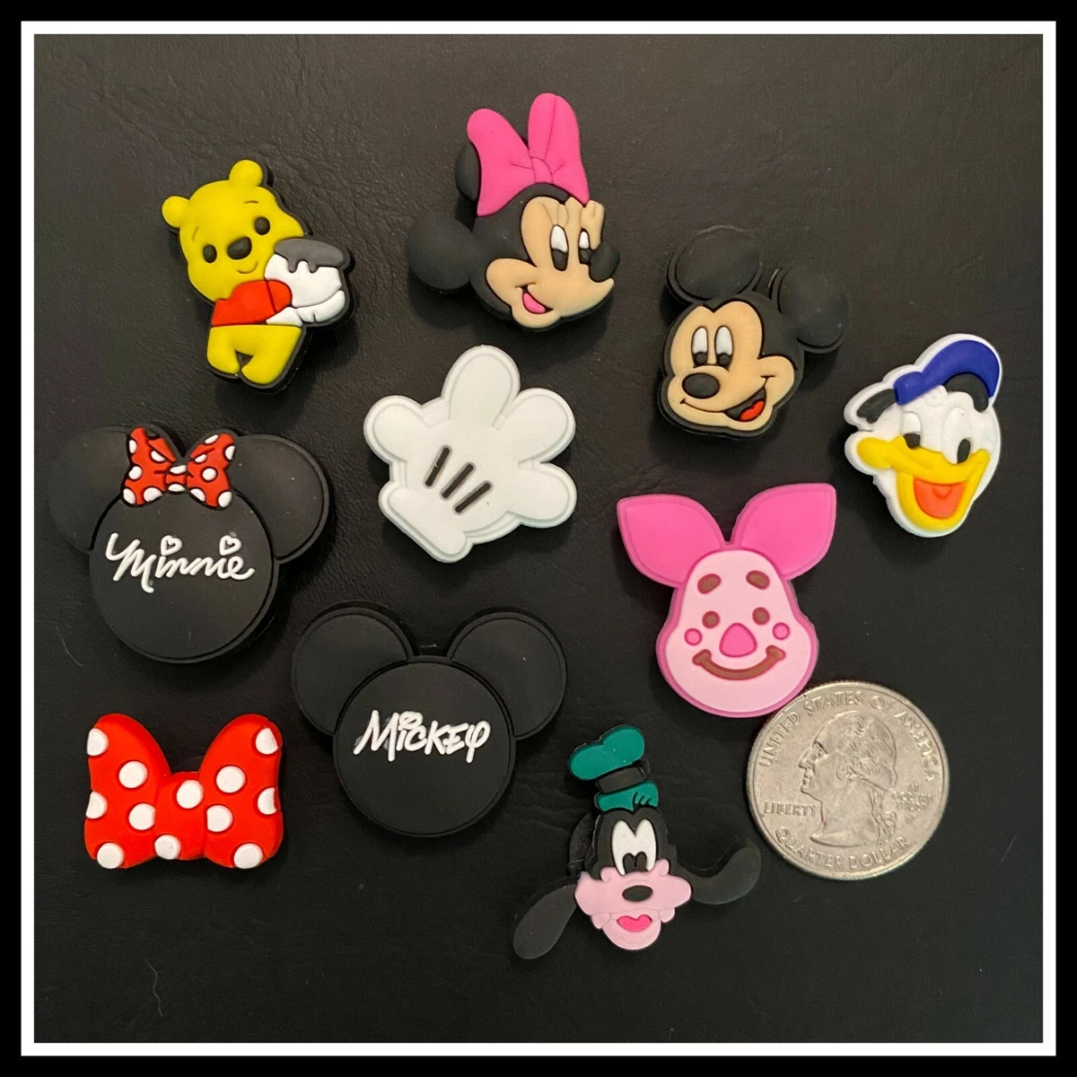 10 Shoe Charms for Croc Disney World Characters Mickey Ears Pooh Donald  Goofy