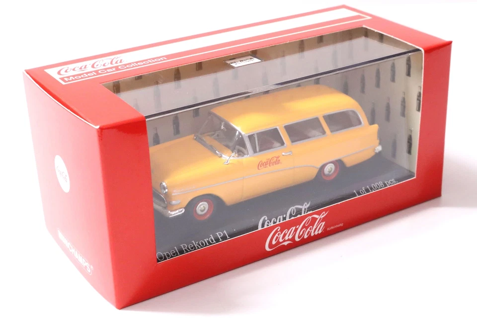 1:43 Minichamps Opel Rekord P1 Kombi Break 1958 Arancione COCA COLA - Immagine 3 di 3