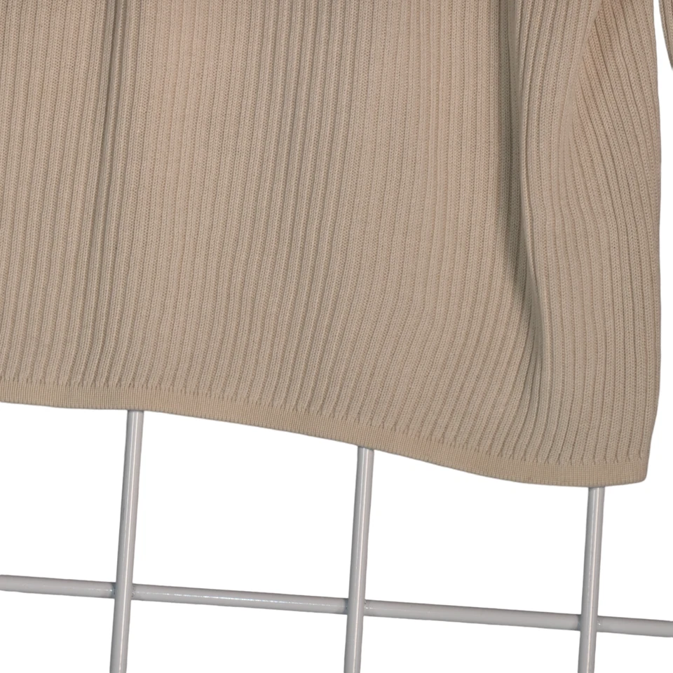 Preston York Turtleneck Womens Size PM Petite Medium Oatmeal Ribbed 100% Silk - Image 4 of 4