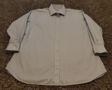 Charles Tyrwhitt Shirt Mens 19 37 Blue Striped Long Sleeve Button Front Cotton
