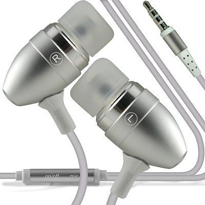 Aluminium Stereo In Ear Ohrhörer Freisprecheinrichtung Ohrhörer/Kopfhörer + Mikrofon Grau