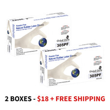 2 Boxes Natural Rubber Latex Powder 5 Mil Gloves 100 gloves per Box Size XL