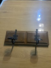 Porte Manteau Deux Patères Style Espagnol Bois Et Fer Forge 40 Cmx13 GDB 
