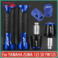Blue US Handle Grips Handle Bar End Cap Tire Valve For YAMAHA ZUMA 125 50 YW125