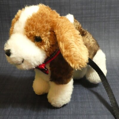 SPANIEL WELPE HUND WEICHES PLÜSCH TARTAN HALSBAND & LEINE BATTAT (Og) UNSERE GENERATION