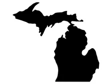 Michigan State Silhouette Vinyl Decal Car Water Bottle Tumbler Sticker