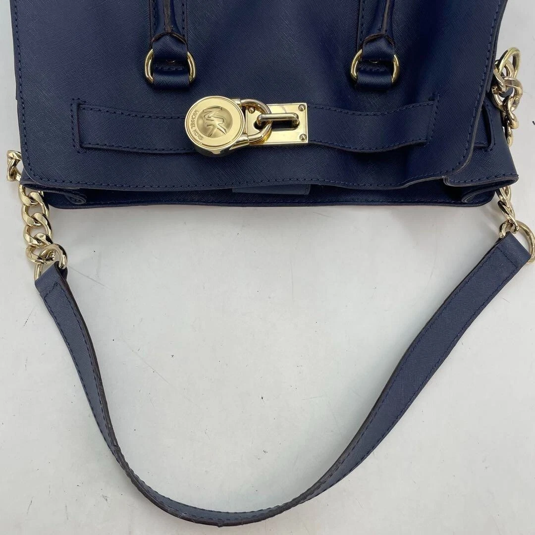 Borsa a mano Michael Kors in pelle marina FS437 tote bag tracolla lucchetto formale