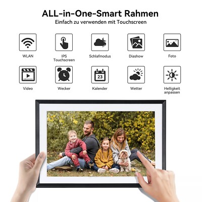 Frameo - Digitaler Bilderrahmen - 10,1 Zoll Touch-Display, WIFI, Frame, Schwarz