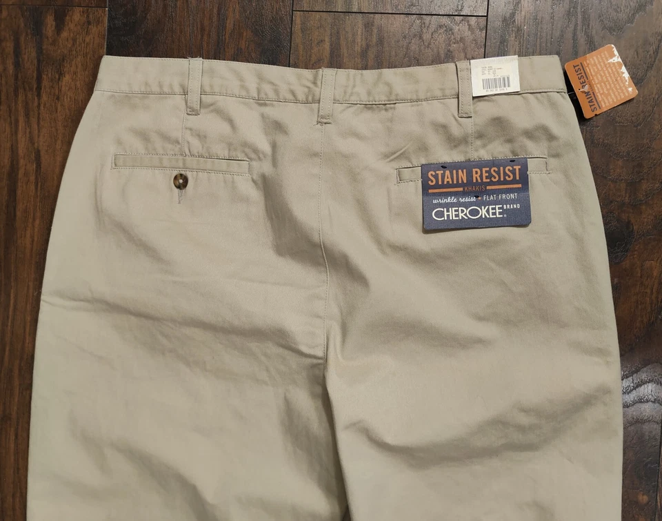 Cherokee Men's Stain Resist Flat Front Khakis Size 36x30 - Image 2 of 2
