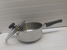 Tools of The Trade Basics 1 Qt Bonded Stainless Saucepan Saute Frying Pot & Lid