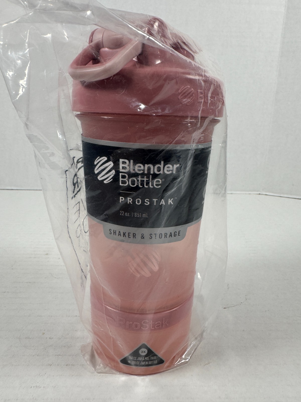 PROSTAK Shaker Bottle with Pill Organizer & Storage for Protein Powder, 22-Ounce