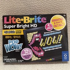 Lite-Brite Super Bright HD Pop Wow Edition 12 Templates 4 Light Modes Hasbro
