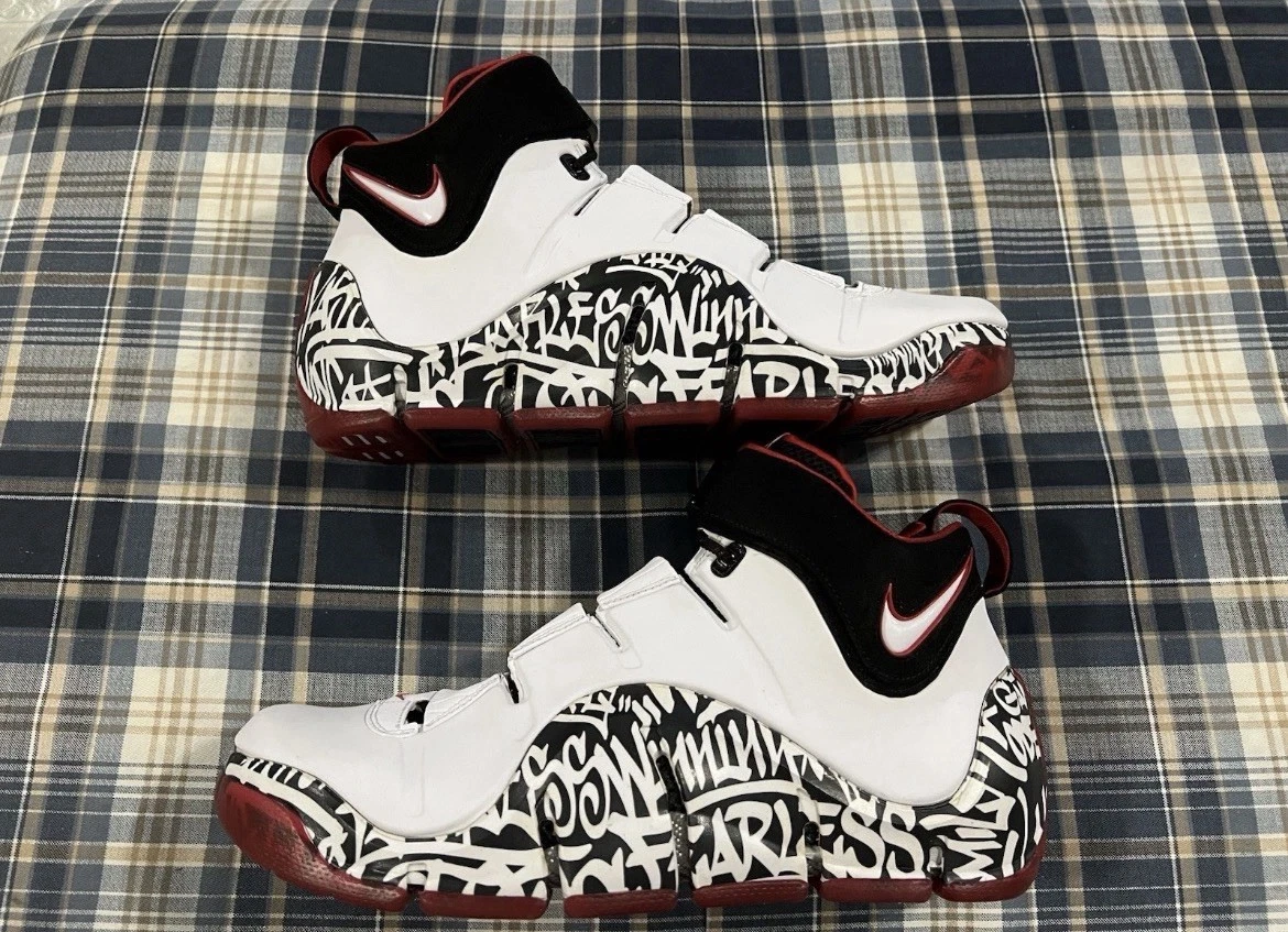 Nike Zoom LeBron 4 Black White Red for sale | eBay