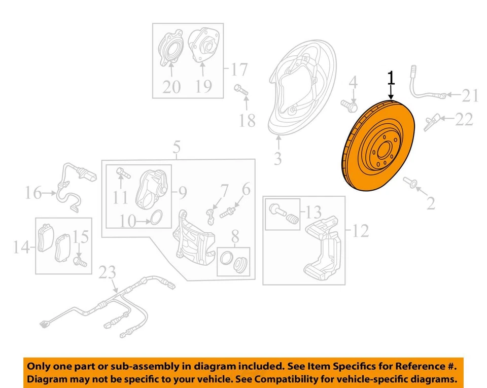Rotor de disco de freio Audi RS6 RS7 traseiro esquerdo carbono cerâmica 2021 - 2024 fabricante de equipamento original - Imagem 3 de 4