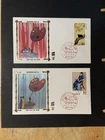 Japan lot of 2 1979  FDC 1st day covers Modern Art III Silk Cachet